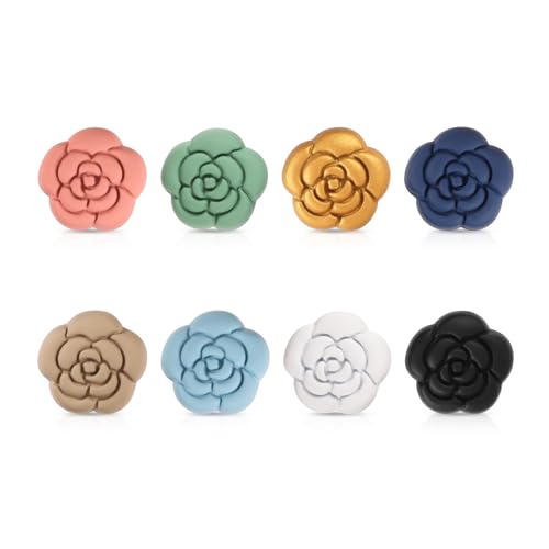 Camellia Style 8pcs Pinless Multipurpose Magnetic Hijab Pins - Colorful Scarf Pins for Women's Hijabs & Clothes