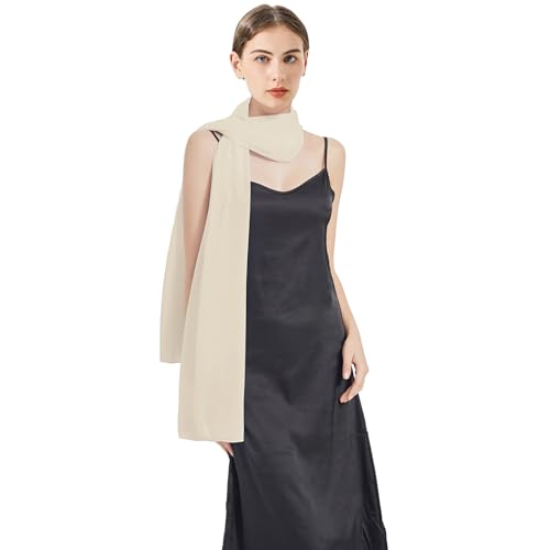 Chiffon Shawls and Wraps - Lightweight Scarve for Women Evening Dresses Wedding Bridal Formal Party - color: F1-pale Champagne