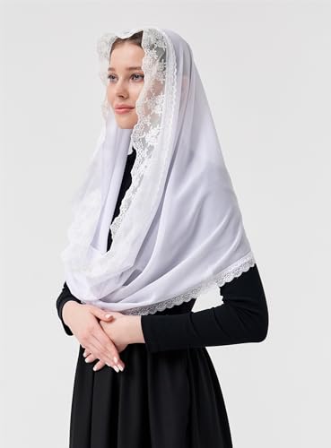 Leimandy Infinity Chapel Veil Hijab Scarf Head Wrap for Muslim V96 - color: White