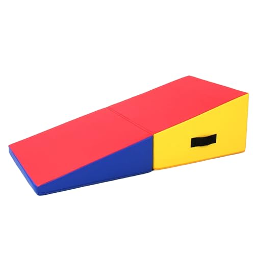 Gymnastics Incline Mat, Folding Gymnastics Wedge With Carrying Handle For Gymnastics, Martial Arts, Cheerleading, Dance Yoga Stretching Training Ex - color: Red, size: 150×75×43cm（59×29.5×16.9in）