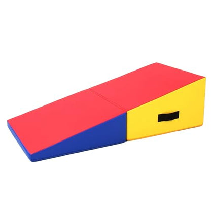 Gymnastics Incline Mat, Folding Gymnastics Wedge With Carrying Handle For Gymnastics, Martial Arts, Cheerleading, Dance Yoga Stretching Training Ex - color: Red, size: 150×75×43cm（59×29.5×16.9in）