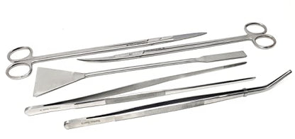A2Z-Aquarium Tools Kit, 5 in 1 Long Stainless Steel Tweezers Scissor Spatula Multi Functional Aquarium Tank Tool Set for Fish and Aquatic Plants Trim Aquascaping Cleaning & Fish Kit