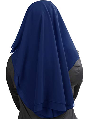 MyBatua 3 Layers Saudi Niqab In Breathable Georgette, Wholesale Price, 1pc Face Veil NQ-003 - color: Royal Blue