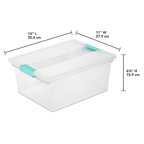 Sterilite Deep Clip Box, Clear Storage Bin with Latching Lid, 4 Pack - size: Deep, style: 4 Pack