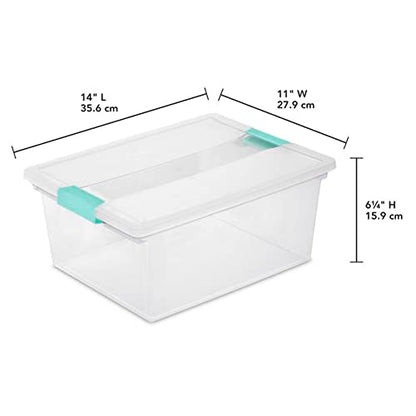 Sterilite Deep Clip Box, Clear Storage Bin with Latching Lid, 4 Pack - size: Deep, style: 4 Pack