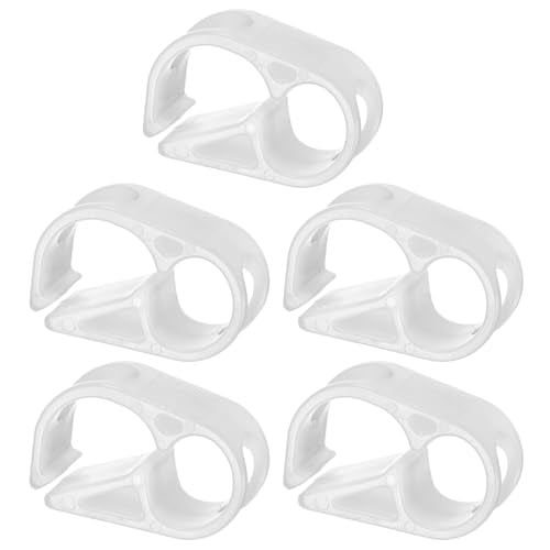 M METERXITY 5-Pack Adjustable Plastic Tubing Clamps 1/4-5/16 Inch Water Flow Control Tube Clip Adjustment Hose Pipe Clips for Beer Bottle/Plumbing/Instruments/Equipment [White] - color: White, size: 1/4"-5/16"
