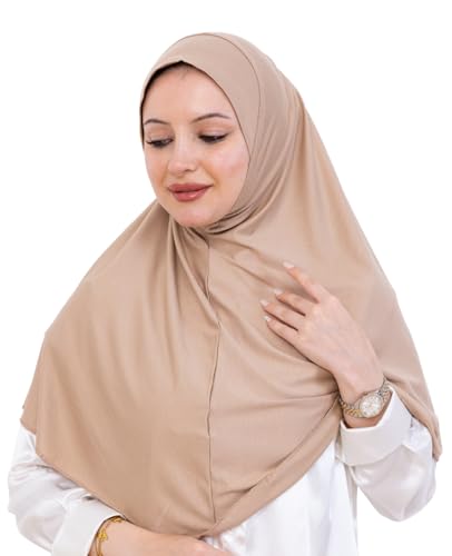 Prien Ready Hijab For Women, One Piece Muslim Instant Turban, Easy To Wear Long Head Scarf, Turkish Islamic Clothes For Abaya - color: Deep Mink
