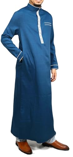 Men's Kaftan - Muslim Robe Thobe Caftan - color: Dark Blue, size: XX-Large