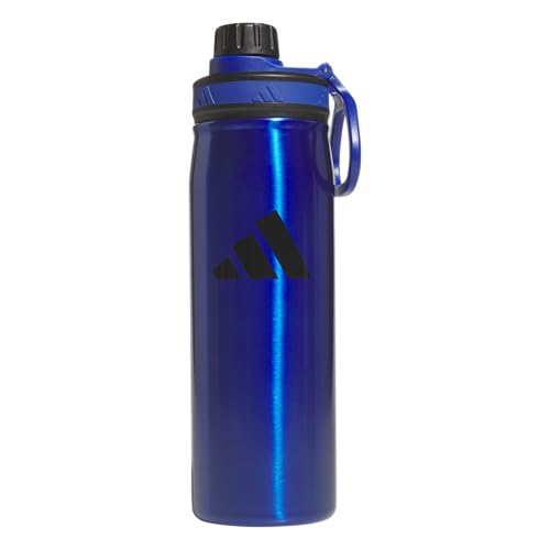 adidas Stainless Steel Metal Water Bottle 20 oz (600 mL) Screw Cap - color: Team Royal Blue/Black