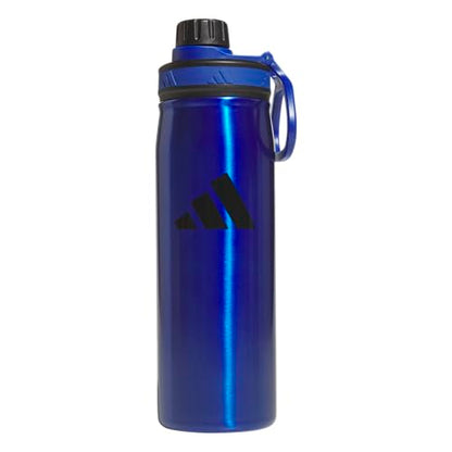 adidas Stainless Steel Metal Water Bottle 20 oz (600 mL) Screw Cap - color: Team Royal Blue/Black