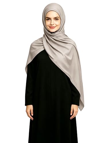 Lina & Lily Non-see-through Premium Jersey Maxi Hijab Head Scarf Wrap for Muslim Women - color: Mink