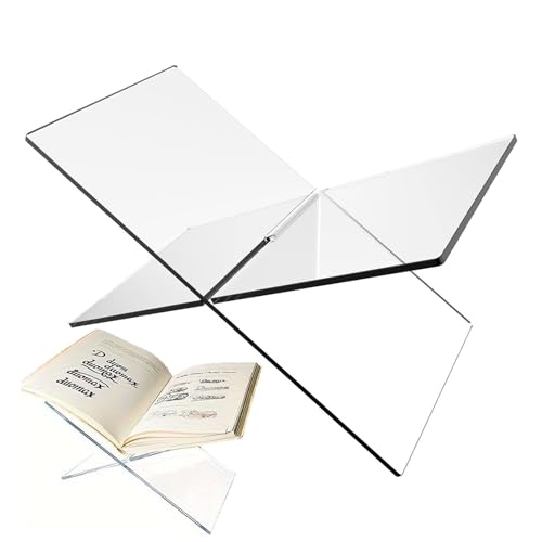 Acrylic Book Stand Large Open Display for Cookbook Art Bible Easel Magazine Textbooks Clear Stands Guest Coffee Table Reading Transparency Holder Kitchen Home Decor 7.5*4.5*4.5 inches (7.5*4*4) - size: 7.5*4*4