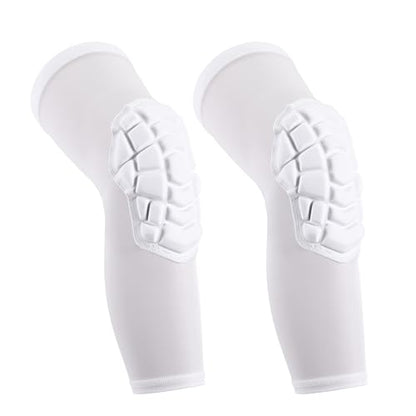Basketball knee pads, compression leg covers for teenagers and adults, wrestling knee pads, football volleyball, pickleball, weightlifting knee pads (1 pair) (White, X-Small) - color: Long white, size: X-Small