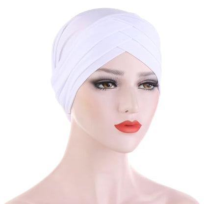 PURFUN 2 Pcs Muslim Inner Hijab Caps Women Girls Stretchy Breathable Full Cover Undercap Tube Bonnet Under Scarf Hats Beanie - color: Black+white/2pcs