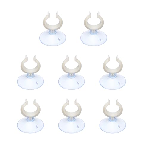 Aquarium Suction Cups, Fish Tank Suction Cups Clips Airline Tube Holders Clamps (Plastic, 8Pcs, Clear) for 0.9" Fish Tank Airline Tubing Binding Moss Shrimp Nest, 23x45MM - color: Clear, size: 23x45MM