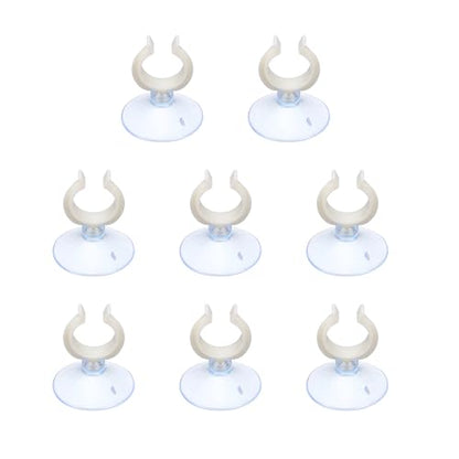 Aquarium Suction Cups, Fish Tank Suction Cups Clips Airline Tube Holders Clamps (Plastic, 8Pcs, Clear) for 0.9" Fish Tank Airline Tubing Binding Moss Shrimp Nest, 23x45MM - color: Clear, size: 23x45MM