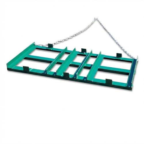 8 ft Tow Behind Drag Harrow Driveway Grader for ATV/UTV, Heavy Duty Yard Leveling Rake Pull Behind with 6 ft Chains, Lawn Leveler for Arena Farm Fields Pastures, Green - color: Green