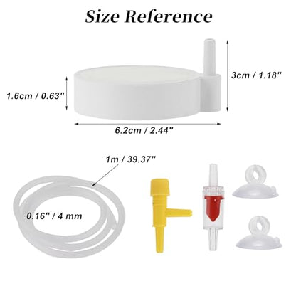 Fish Tank Bubblers Air Stone, Nano Air Disk Stone, Oxygen Diffuser for Air Pump, Air Stone Aquarium Kit, 1.97 Inch, 1 Set