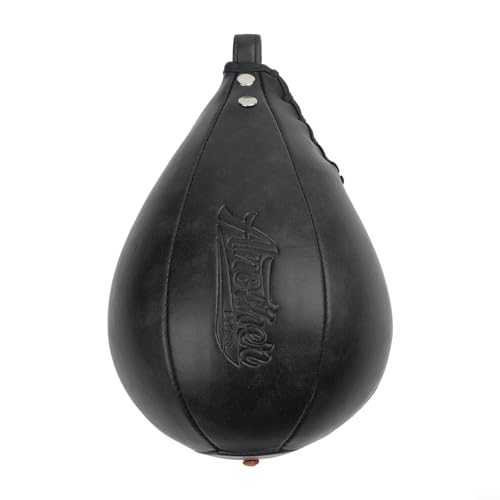 Boxing Speed Ball for Boxing Training, Hanging Punching Pear Bag, Reflex Reaction Exercise Equipment, MMA Striking Practice Tool, Home Gym Cardio Workout Gear, Microfiber Leather Speed - size: black