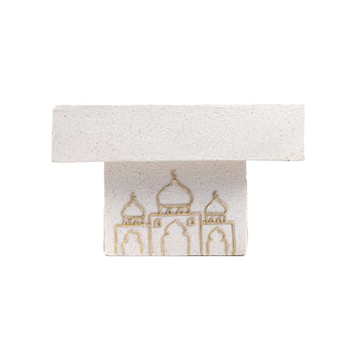 Decorative Mosque Sculpture with Gold Domes, White and Gold - color: Mosque Sculpture