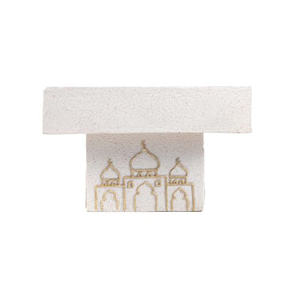 Decorative Mosque Sculpture with Gold Domes, White and Gold - color: Mosque Sculpture