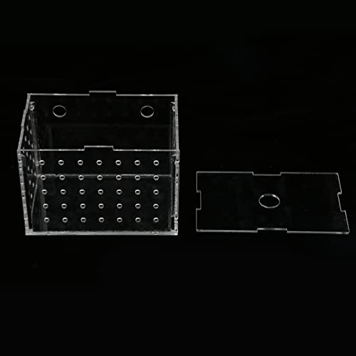 Fish Breeder Box, Aquarium Fish Breeding Boxes with Suction Cups, High Transparency Acrylic Hatchery Incubator Tank for Baby Fish Shrimp Clownfish Isolation and Rearing (9 * 6 * 7CM) - size: 9*6*7CM