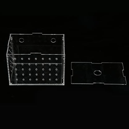 Fish Breeder Box, Aquarium Fish Breeding Boxes with Suction Cups, High Transparency Acrylic Hatchery Incubator Tank for Baby Fish Shrimp Clownfish Isolation and Rearing (9 * 6 * 7CM) - size: 9*6*7CM