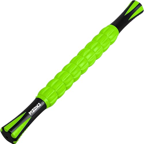 Muscle Roller & Massage Roller Stick for Athletes - Lymphatic Drainage Support, Relieves Muscle Soreness, Cramping & Tightness - Targets Legs, Arms, Back & Calves （Green ） - color: Green
