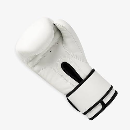 Boxing Gloves for Men & Women – Premium Synthetic Leather Training Gloves for Boxing, Kickboxing, Muay Thai, Sparring & Heavy Bag Work with Wrist Support – White - size: 12oz