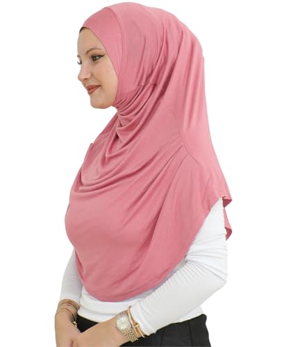 Prien Ready To Wear Hijab For Women, Instant Turban, Soft Muslim Scarf For Prayer, Long Hijabs, Islamic Clothes, Jersey Abaya - color: Dusty Rose