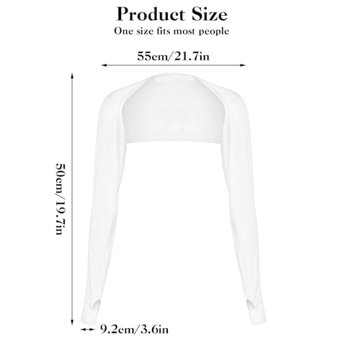 2 Pack Cooling Shawl Arm Sleeves Sun Sleeves for Women UV Protection Arm Sleeve with Finger Hole for Golfing - color: White