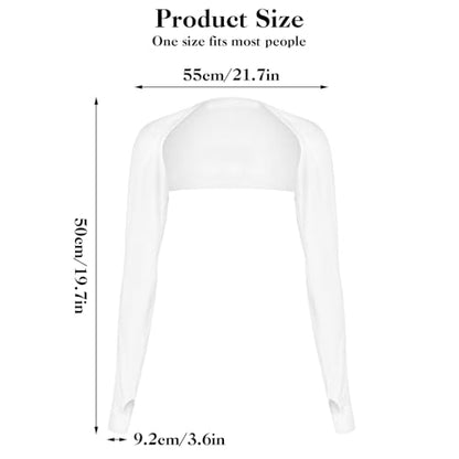 2 Pack Cooling Shawl Arm Sleeves Sun Sleeves for Women UV Protection Arm Sleeve with Finger Hole for Golfing - color: White
