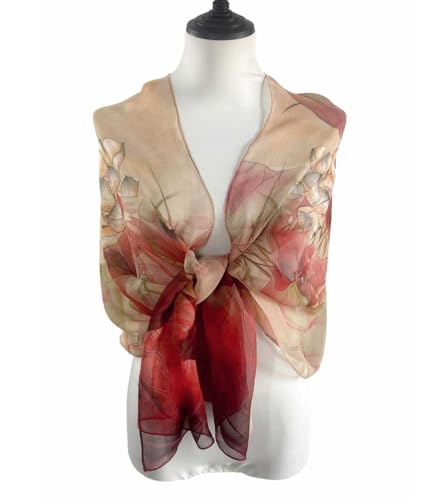 Acotavie Scarfs for Women Lightweight Fashion Scarves Print Floral Pattern Scarf Shawl Wraps - color: W04