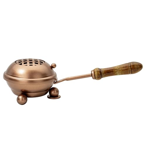 Handmade Coppertone Iron Incense PAN – 3.15 Inches Diameter, Copper Finish Burner for Charcoal & Resin Incense, Artisan Craftsmanship from India - color: Copper - Medium