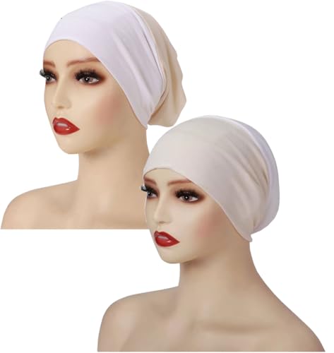 5Pack Soft Inner Hijab Caps Women Stretchy Breathable Comfortable Undercap Front&Back Tube Bonnet