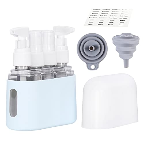 Bpluma Travel Bottles, Leak Proof Containers For Toiletries TSA Approved Airplane Accessories Kits For Liquid With Labels - color: Pack 0f 4 - Blue