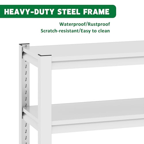 20-30 Gallon Fish Tank Stand - Metal Aquarium Stand, 34 "W x 18 "D x 31"H Adjustable Heavy Duty Reptile Tank Stand, Adjustable 3-Tier Fish Tank Rack Shelf for Home Office, Tank Not Included (White) - color: White
