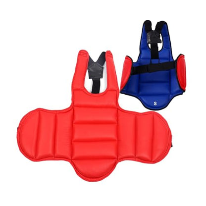 Reversible Karate Sparring Chest Guard, Taekwondo Boxing MMA Martial Arts Muay Thai Kickboxing Training Body Protector - color: Red/Blue, size: Large