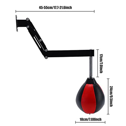 Speed Bag for Boxing, Wall Mounted Punch Bags, Reflex Bag for Adults, Home, Gym, Relaxation Workout, Height-Adjustable Boxing, Reflex Ball Speed Punching Bags for Training, Boxing, Sports