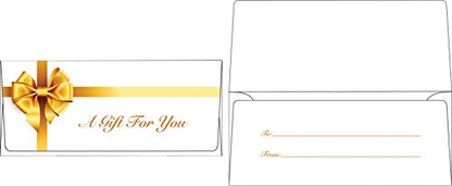 LUXPaper 화폐 봉투 | 6.4 x 16.5cm(2 7/8 x 6 1/2인치) | 선물 - 골드 리본 - 화이트 | 31.8kg(70파운드) 텍스트 | 500 수량 - color: 골드 리본., size: 500 Qty.