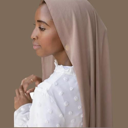 Premium Long Crinkle Chiffon Hijab Scarf for Women, Very Soft Muslim Head Scarfs - color: Rouge