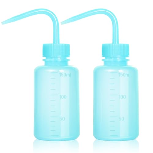 Melphoe Tattoo Wash Bottle Squeeze, 2Pcs 150ml Water Squirt Bottle Succulent Watering, Safety Rinse Watering Tools, Tattoo Supplies, Irrigation Sprinkling Can Wash Plant (Blue) - color: Blue, size: 5 Ounces