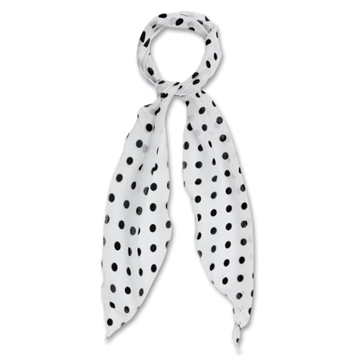 Polka Dot Scarf for Women, Chiffon Womens Scarves for Travel Date - color: White a