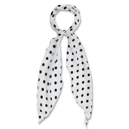 Polka Dot Scarf for Women, Chiffon Womens Scarves for Travel Date - color: White a