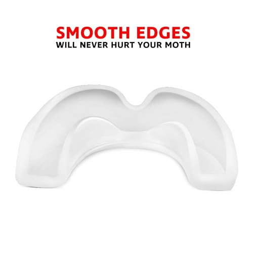 DXM SPORTS Mouth Guard – Sports Mouthguard for Football, Boxing, Basketball, MMA, Karate, Hockey, Lacrosse, Wrestling and Soccer – Comes with Protective Case (Transparent, Adult) - size: Adult