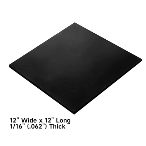 NABOWAN Solid Rubber Sheets,Strips,Rolls 1/16" (.062") Thick x 12" Wide x 12" Long Neoprene Rubber, Perfect for DIY Gasket Material, Sealing, Liner, Shield, Padding, Mat - size: 12" Wide x 12" Long, style: 1/16" (.062") Thick