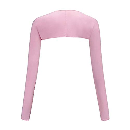 Women Cooling Shawl Arm Sleeve with Finger Hole, Comfortable & Breathable, Anti-UV, Ladies Sun Protection Cooler Shrug - color: Pink
