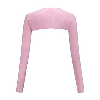 Women Cooling Shawl Arm Sleeve with Finger Hole, Comfortable & Breathable, Anti-UV, Ladies Sun Protection Cooler Shrug - color: Pink