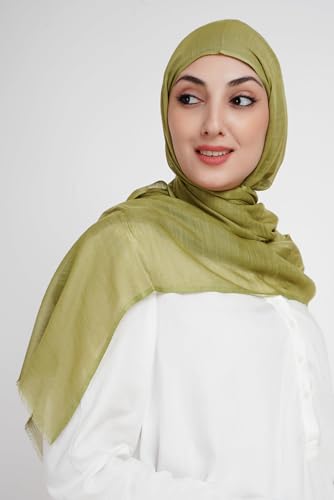 Soft Hijab Scarf 100% Modal | Lightweight | Breathable For Women - color: Olive