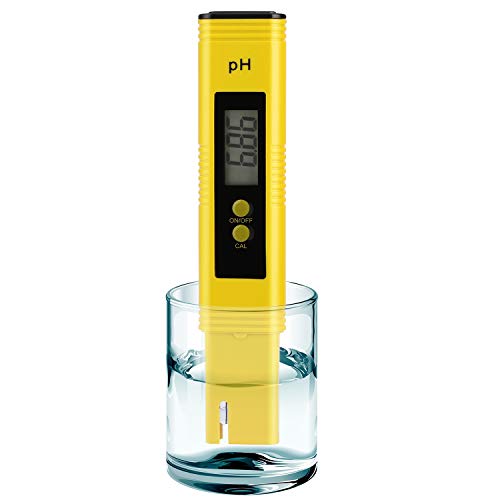 Digital pH Meter Tester Pen for Water, Pre-Calibrated, High Accuracy ±0.01, 0–14 pH Range, Pocket Size for Drinking Water, Pool, Aquarium & Hydroponics (Yellow) - color: Yellow